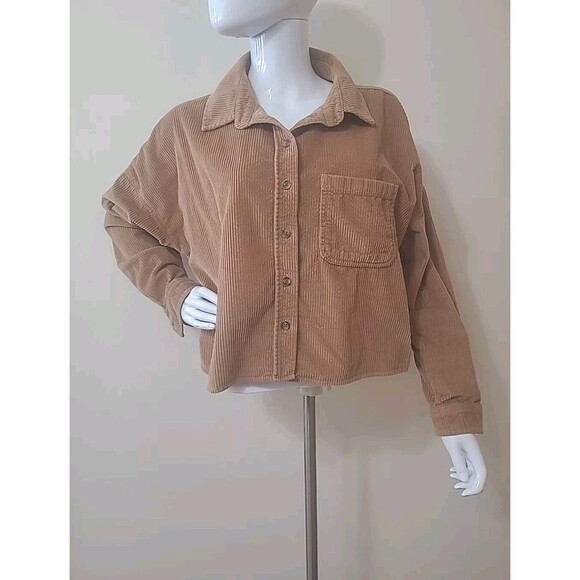American Eagle Outfitters Tops - American Eagle Womens Ribbed Crop Top Size Medium Tan Beige Light Brown